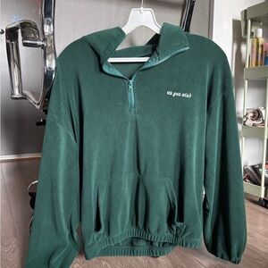 As U Wish Men's Green Half-Zip Sweater